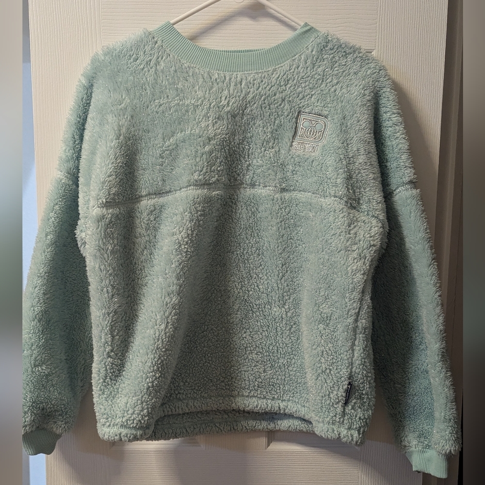 Disney Parks Mint Aqua Blue Fluffy Sherpa Spirit Jersey Youth Girls XLARGE